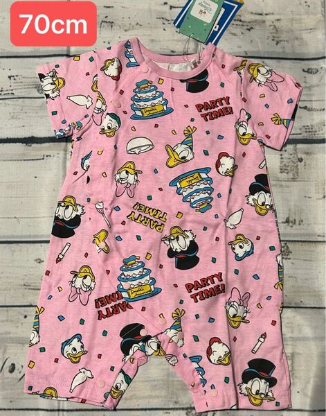 ロンパース ベビー服 夏服 半袖ロンパース ロンパ 新品 女の子 男の子 ディズニー ドナルドダック ドナルド 綿100%