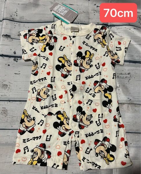 ロンパース ベビー服 夏服 半袖ロンパース ロンパ 新品 女の子 ディズニー ミニー フタフタ futafuta 綿100%