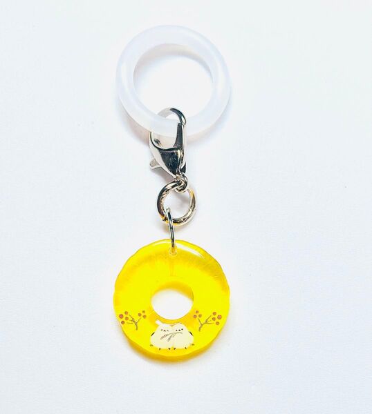 (2288)可愛いシマエナガのパインアメ風めじるしアクセサリーです♪ハンドメイド レジン 鳥 めじるしチャーム アンブレラマーカー