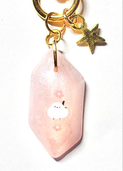 (2307)シマエナガの可愛いキーホルダーです♪ハンドメイド レジン 鳥 チャーム