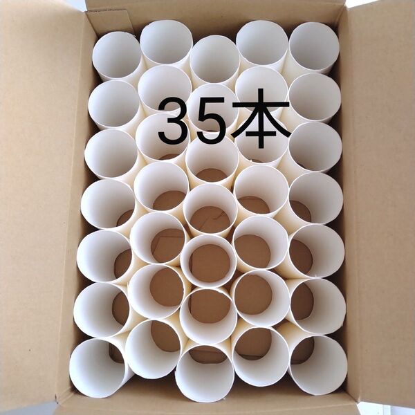 【クーポン利用で500円】トイレットペーパーの芯 白35本 工作 ハンドメイド 箱発送