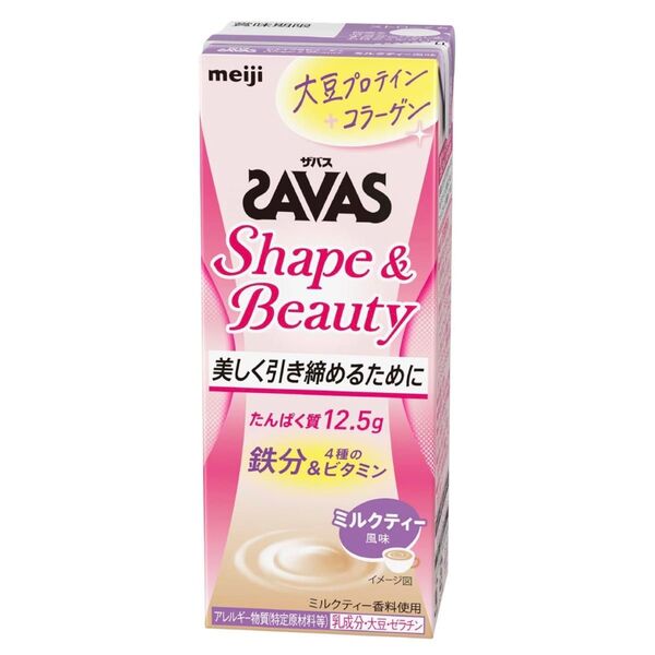 明治 ザバス Shape & Beauty ミルクティー風味 x72本 ソイプロテイン