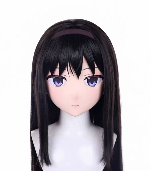 【在庫あり】全頭面 暁美ほむら 着ぐるみ マスク コスプレ 鍵つき