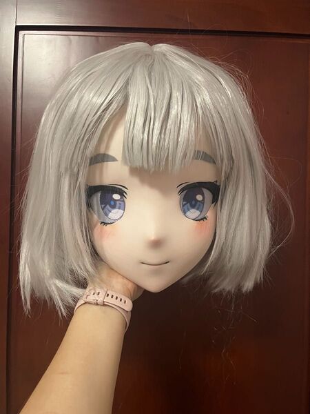 全頭マスク カツラ付き ロック付き コスプレ 変身 仮装 着ぐるみ