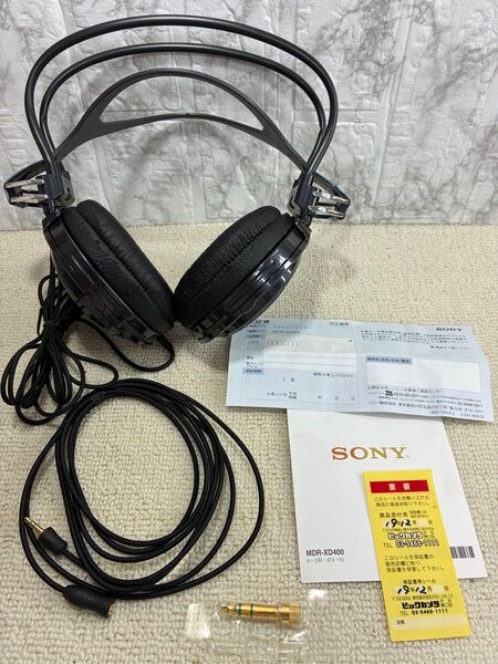 SONY ヘッドホン MDR-XD400 有線 変換プラグ付 延長コード付 訳あり