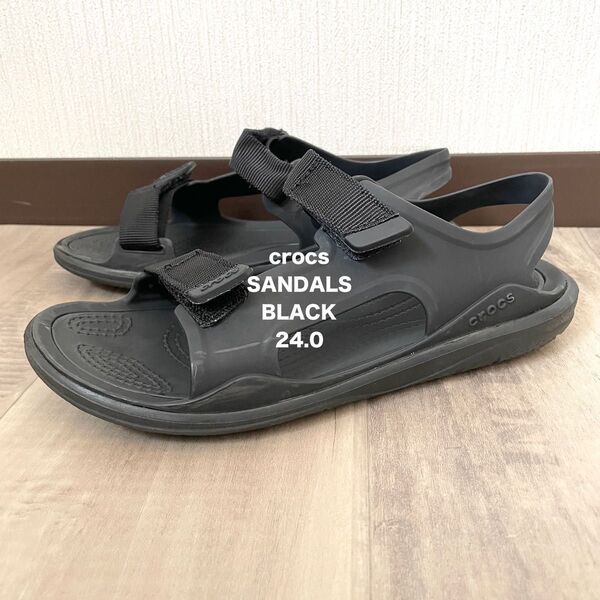 【crocs】クロックス サンダル カジュアル スポーツ アウトドア キャンプ 匿名配送 レディース 夏靴 黒 ブラック 24.0