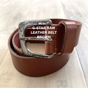 【G-STAR RAW】ジースターロゥ レザーベルト 革 ロック 匿名配送 ブラウン メンズ