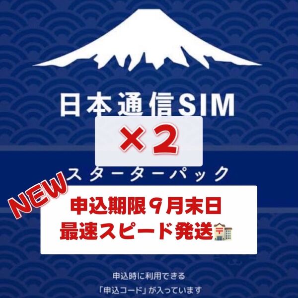 日本通信 SIM スターターパック 2枚 申込期限2025年10月末日