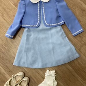 【女児フォーマルセットアップ】ワンピース120cm、フォーマルシューズ18センチ【値下げ、バラ売り交渉不可】入学式 卒園式 発表会