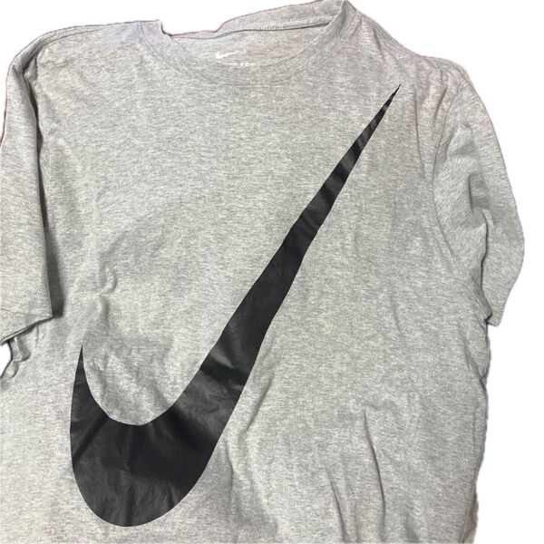 NIKE ナイキ 半袖 クルーネック ワンポイント プリント デザイン Tシャツ GRAY xl ビッグプリント