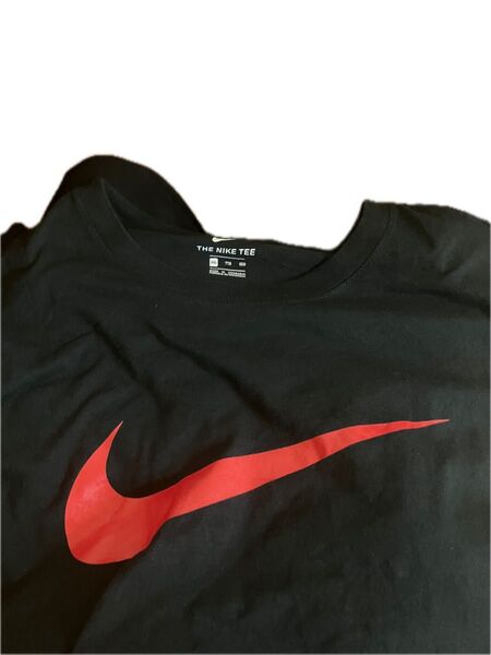 NIKE ナイキ ビッグ サイズ ワンポイント スウオッシュ スウッシュ 半袖 クルーネック Tシャツ BLACK XXL