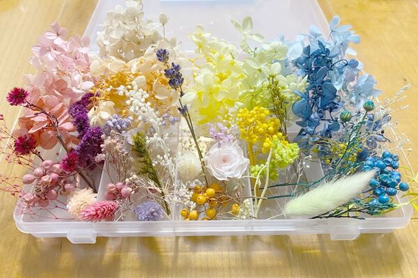 102花材詰め合わせ(大)【バラ付き】プリザーブド ドライ ハーバリウムレジン