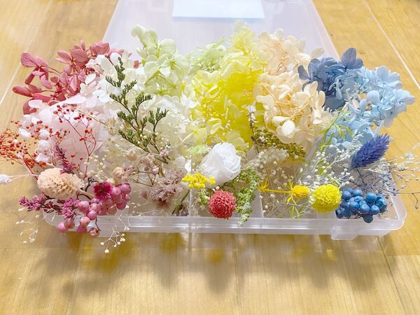 110花材詰め合わせ(大)【バラ付き】プリザーブド ドライ ハーバリウムレジン