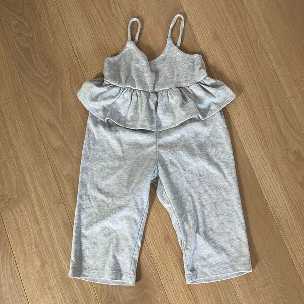 子供服 オールインワン サロペット グレー タキヒヨー サイズ95 女の子