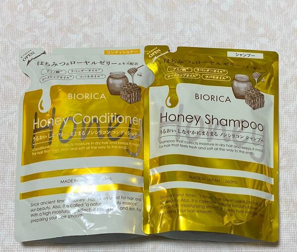 ドウシシャ BIORICA(ビオリカ)ハチミツ シャンプー 、コンディショナー 詰替用 各360mL