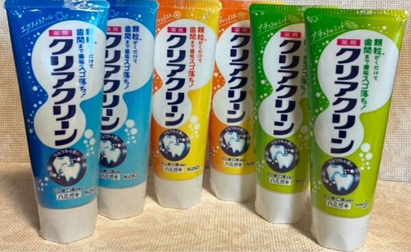 クリアクリーン 歯磨き粉 薬用クリアクリーン ナチュラルミント 2本 エクストラクール 2本フレッシュシトラス2本、おりがみ×1枚