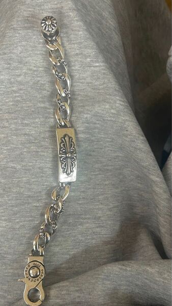 クロムハーツ ブレスレット(Chrome Hearts)フローラルクロスID ファンシーチェーン リンク クリップ ブレスレット