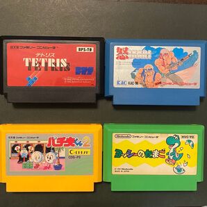 動作確認済 ファミコンソフト 4個セット まとめ売り テトリス 怒 パチ夫くん2 ヨッシーのたまご