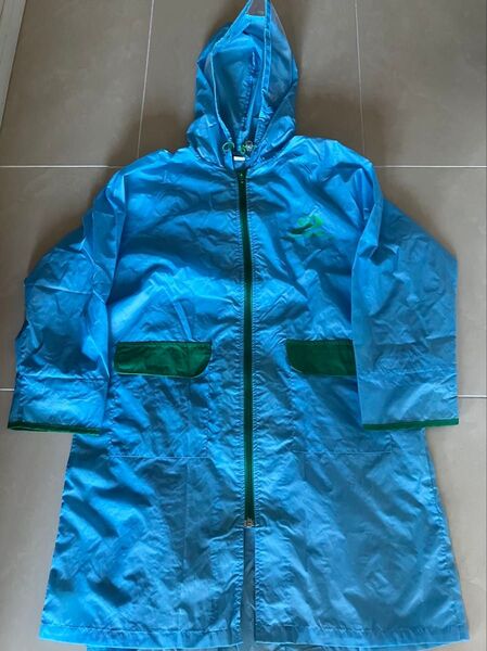 美品 pico レインコート 青色 フード付き 通学 ランドセル