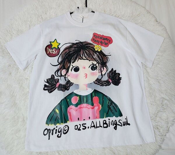 レディースおしゃれtシャツ、夏tシャツ 半袖Tシャツ 白