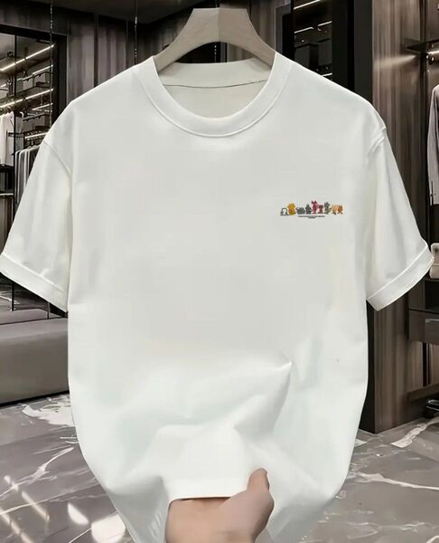女性用Y2Kキャラクター犬プリント半袖Tシャツ - 100%コットン スリムフィット ロングライントップ、バックデザイン鮮やか