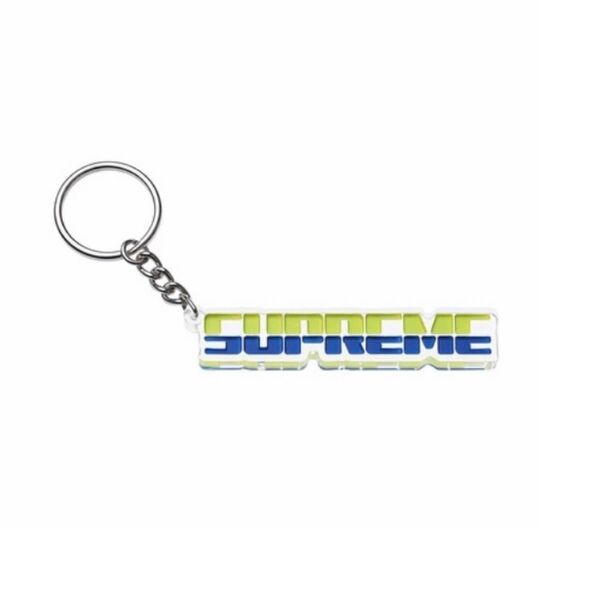 Supreme Embossed Keychain 17AW Bright green シュプリーム キーチェーン キーホルダー