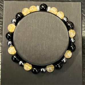 天然アイリスシトリン ブラックオニキス テラヘルツブレスレット