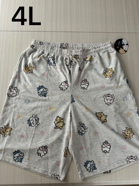 新品 ちいかわ 総柄ハーフパンツ メンズ ショートパーツ ルームウェア 4L