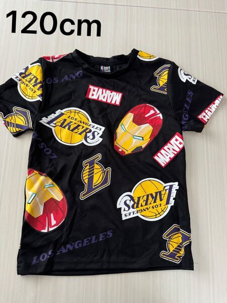 NBA LAKERS レイカーズ マーベル 半袖 メッシュ Tシャツ 120cm