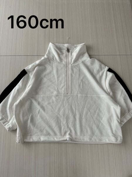 未使用 女の子 半袖Tシャツ ショート丈 ジップ 160cm