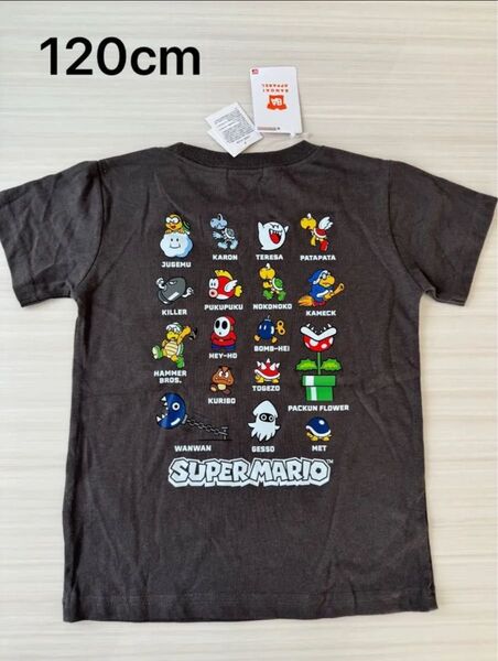 新品 任天堂スーパーマリオ Tシャツ 半袖 男の子 Tシャツ 総柄120cm刺繍