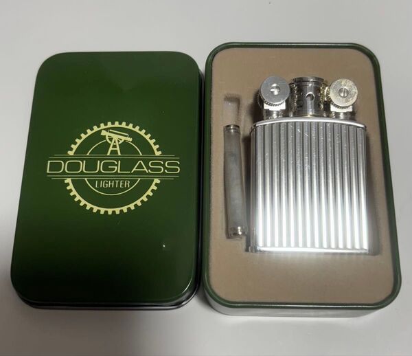 DOUGLASS OIL lighter ダグラスオイルライター Ⅲ型 シルバーストライプ 新品未使用品