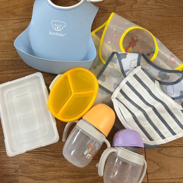 離乳食準備セット お食事エプロン 保存容器 ビブ コップ