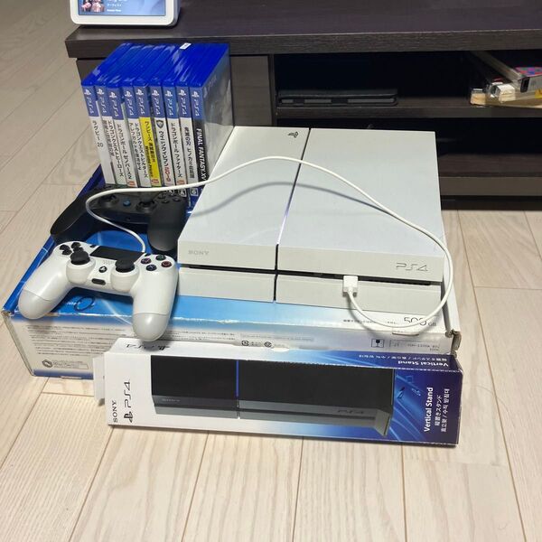 PS4 本体 ソフト9本 コントローラー2つ 縦置きスタンド まとめ売り