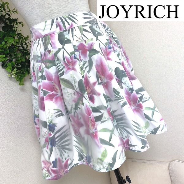 JOYRICHジョイリッチ(S)ボタニカル柄ミニフレアースカート