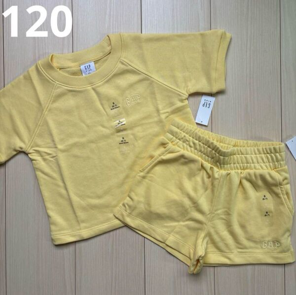 【GAP KIDS】ギャップ ロゴ Tシャツ☆ハーフパンツ セットアップ イエロー 120
