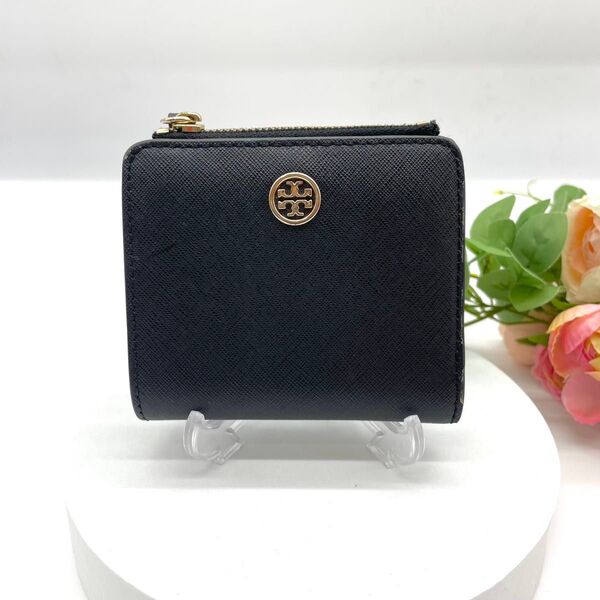 Tory Burch トリーバーチ ブラック 二つ折り財布 コンパクトウォレット