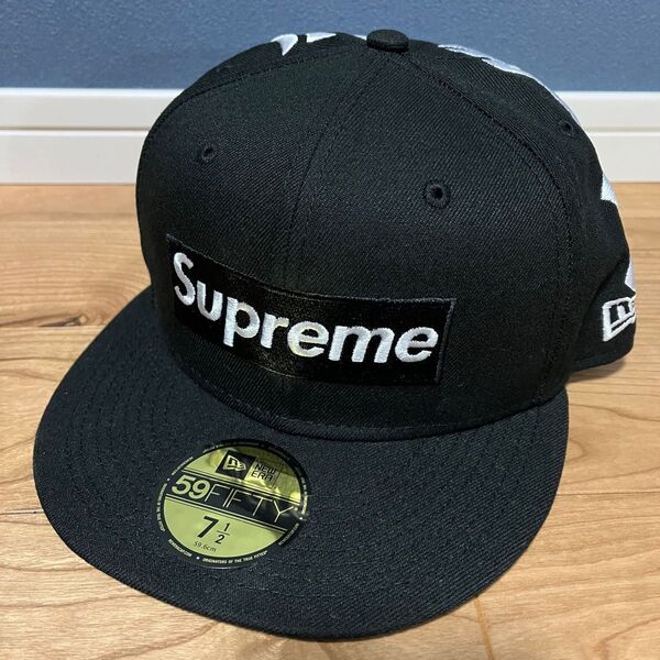 SupremeシュプリームNEW ERAニューエラYankeesヤンキースBOXボックスロゴキャップ帽子新品ブラックステッカー付属