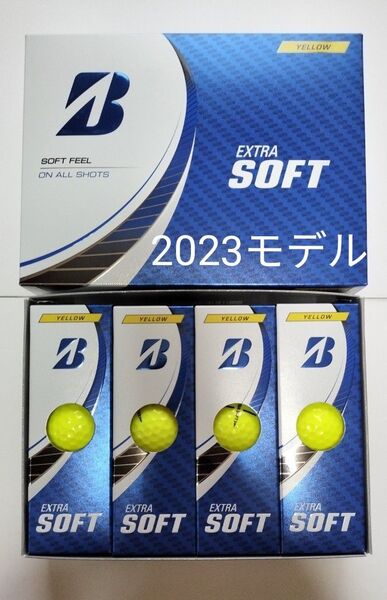 (新品)ブリヂストン ゴルフボール エクストラソフト(EXTRA SOFT) イエロー 2023モデル 1ダース
