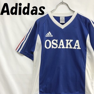 【人気】Adidas/アディダス ユニフォーム 半袖 Vネック OSAKA ブルー サイズ160/S216