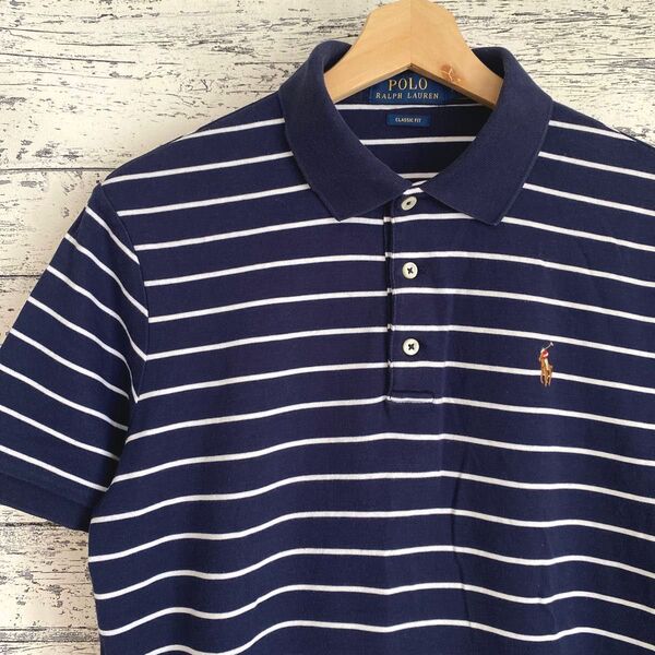 POLO RALPH LAUREN ポロシャツ CLASSIC FIT ボーダー ワンポイントロゴ刺繍