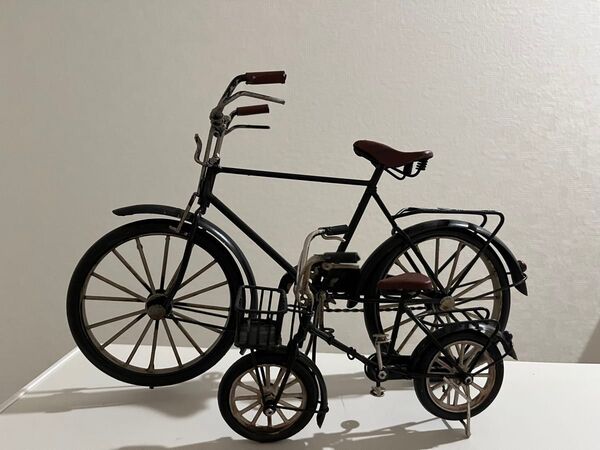 自転車 ミニチュア オブジェ レトロ 置物 雑貨 インテリア 2点セット