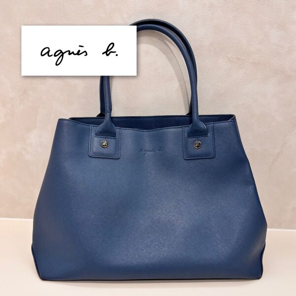 トートバッグ レザー アニエスベー agnes b ハンドバッグ VOYAGE ブルー系 通勤バッグ a4 トート