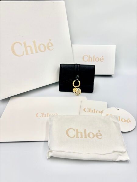 美品完品 Chloe クロエ 折りたたみ財布 レザー 財布 コンパクトウォレット レディース 三つ折り財布 箱