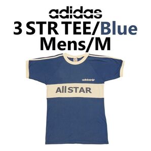 アディダス adidas 80s VANCO ヴィンテージ Tシャツ ブルー×白 Mサイズ