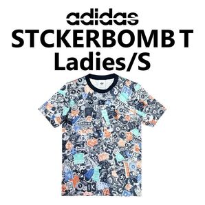アディダス adidas ステッカーボム Tシャツ 総柄 Sサイズ DV2071