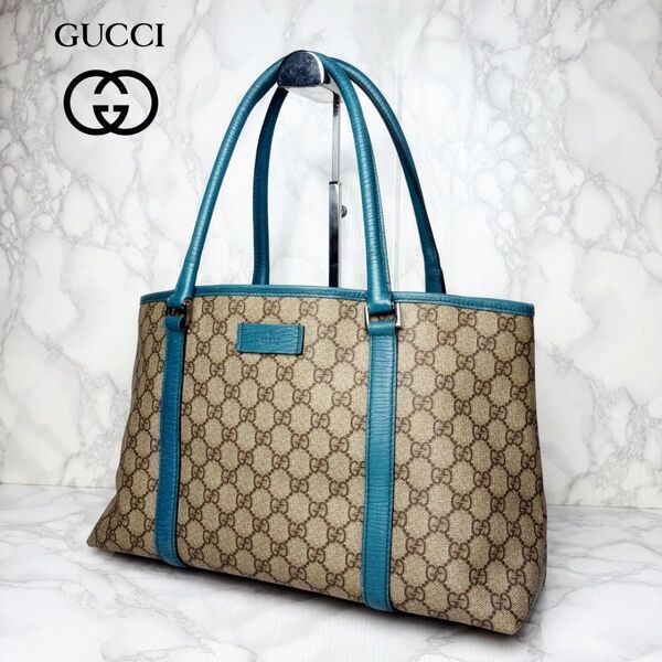 541 GUCCI グッチ トートバッグ ハンドバッグ 肩掛け GGスプリーム PVC GG柄