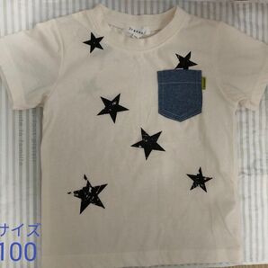 3can4on Tシャツ 星柄 100 キッズ 白地 →400円可