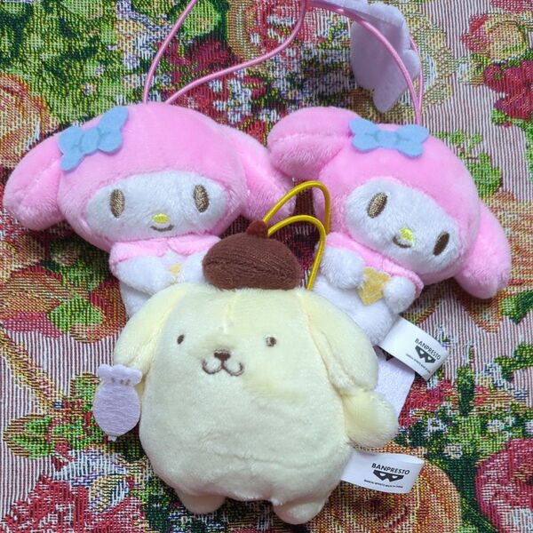 カピバラさん×サンリオキャラクターズ ぬいぐるみマスコットvol.1 マイメロ、ポムポムプリン 全3つセット