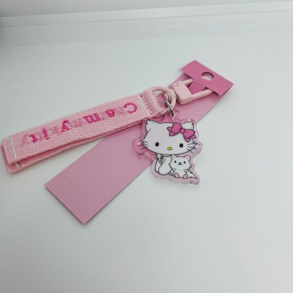 サンリオ チャーミーキティ ロゴ 刺繍 キーホルダー
